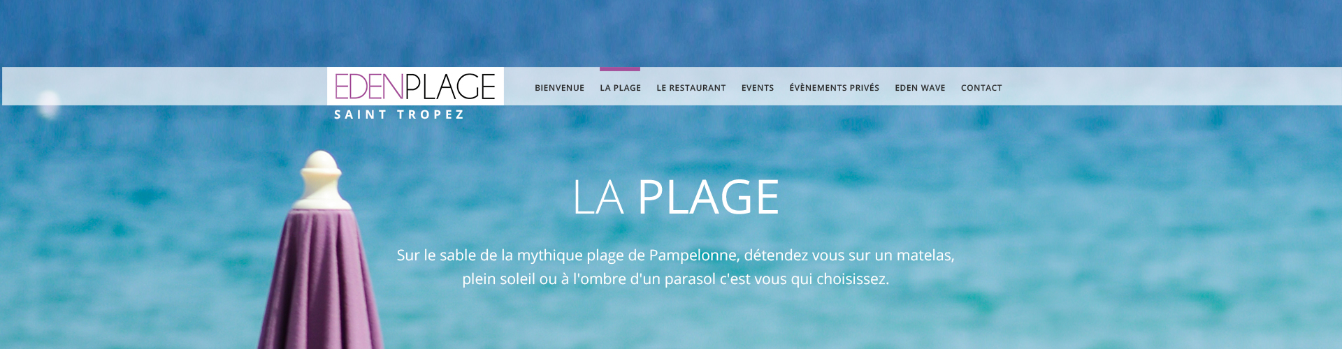 EDEN PLAGE SUR LE WEB